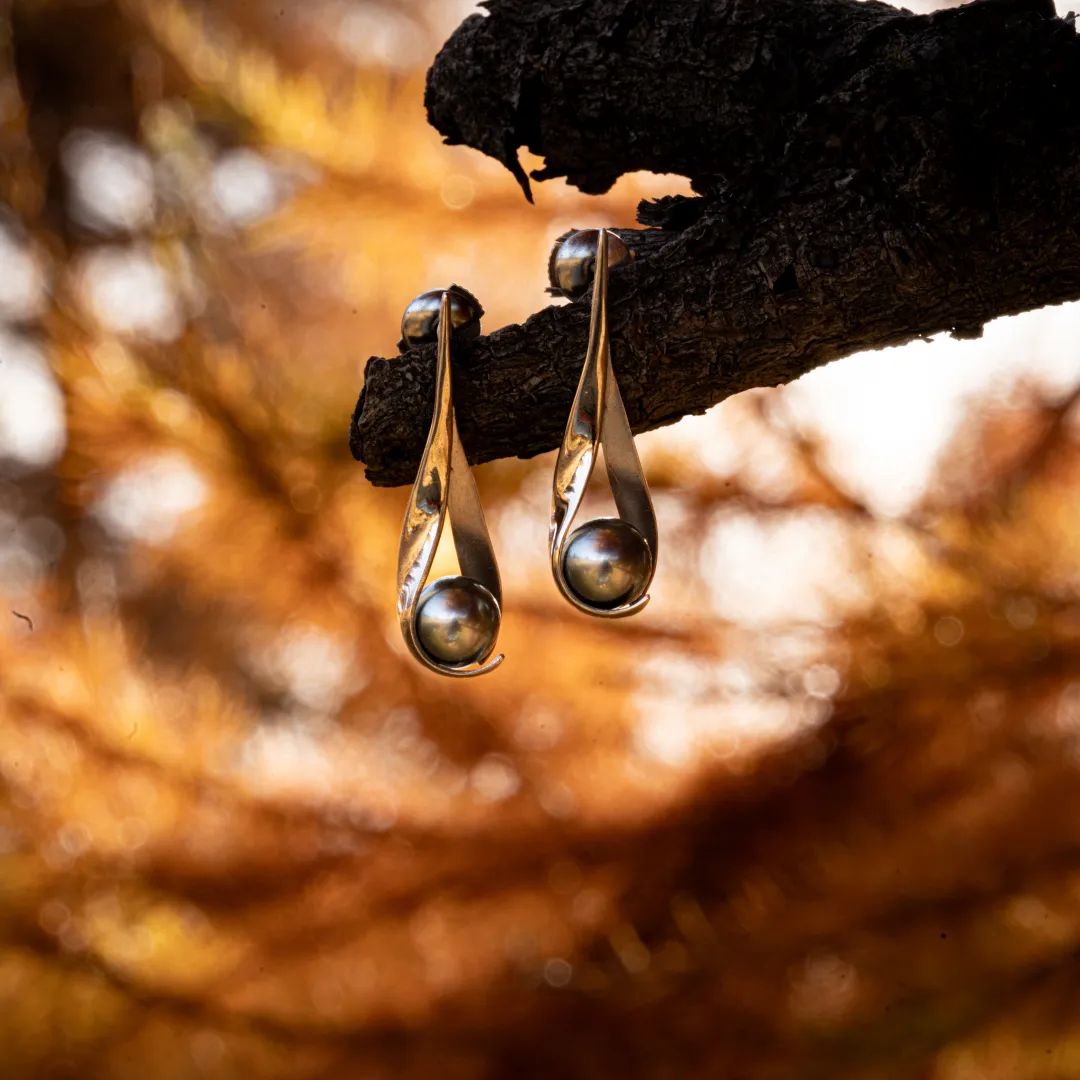 Boucles d'oreilles avec de véritables perles