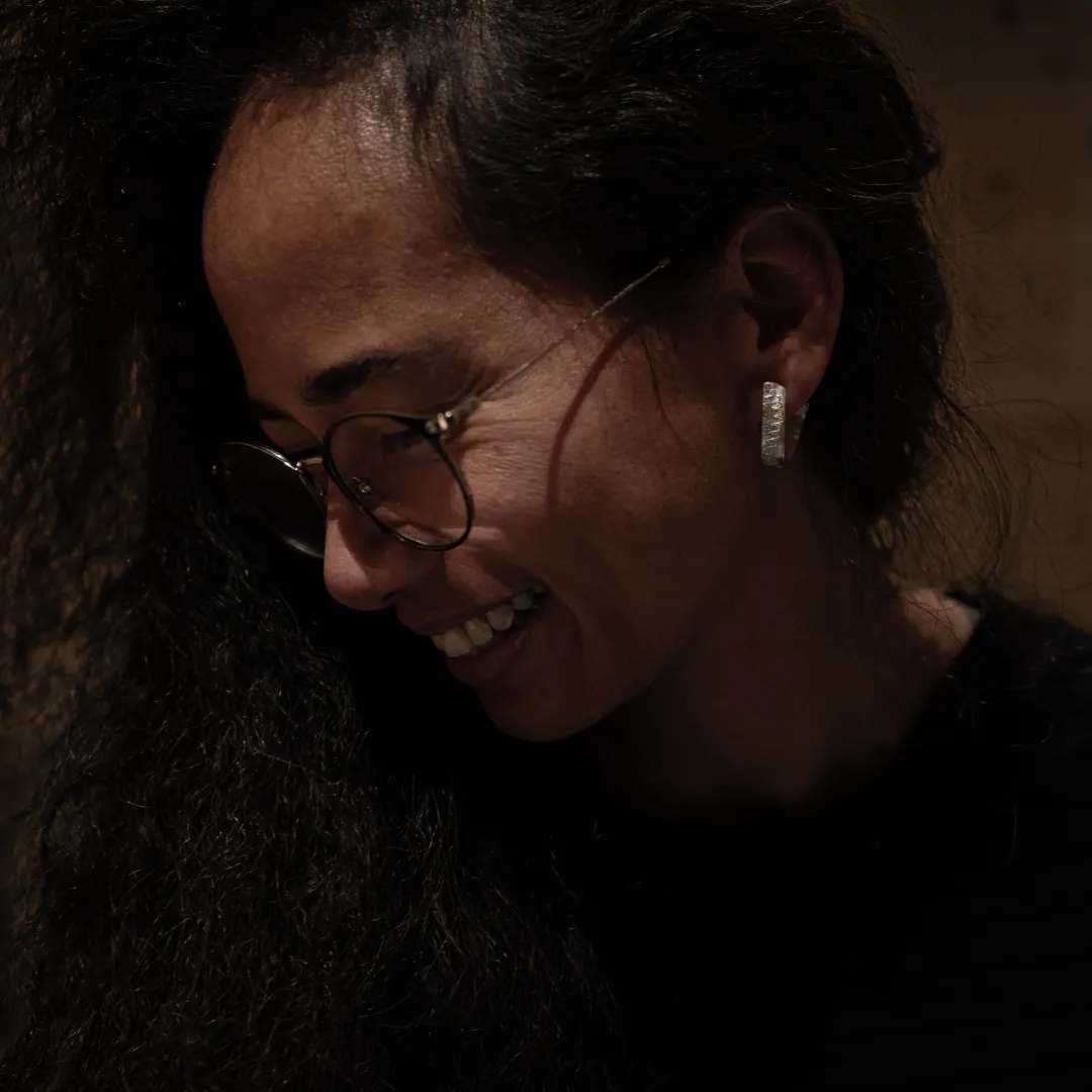 Boucle d'oreille dentelle allongée
