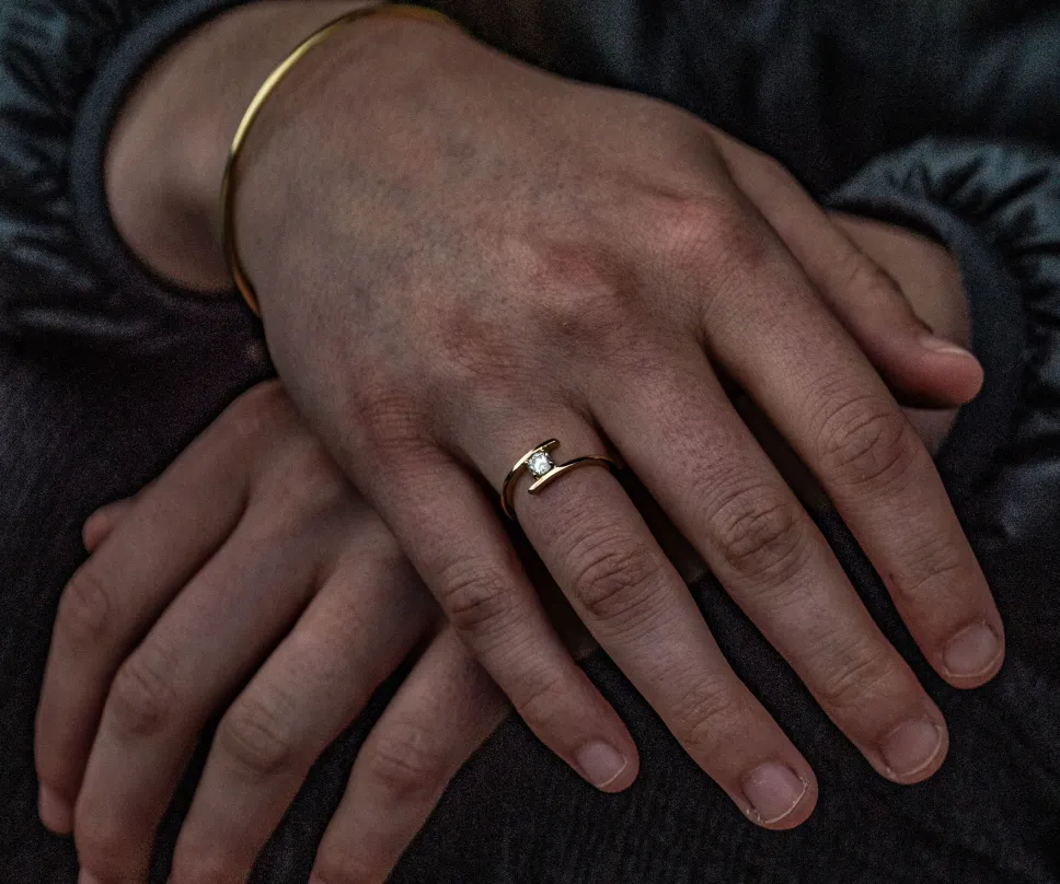 Bague en or jaune et diamant
