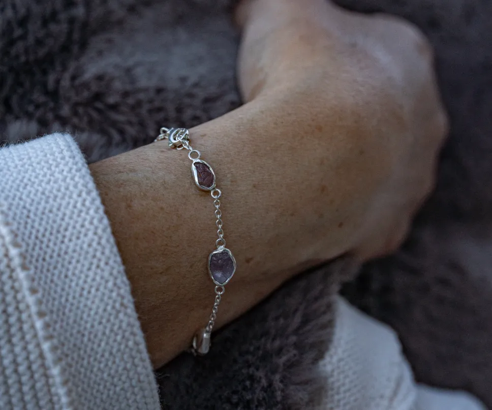 Bracelet en argent et saphir